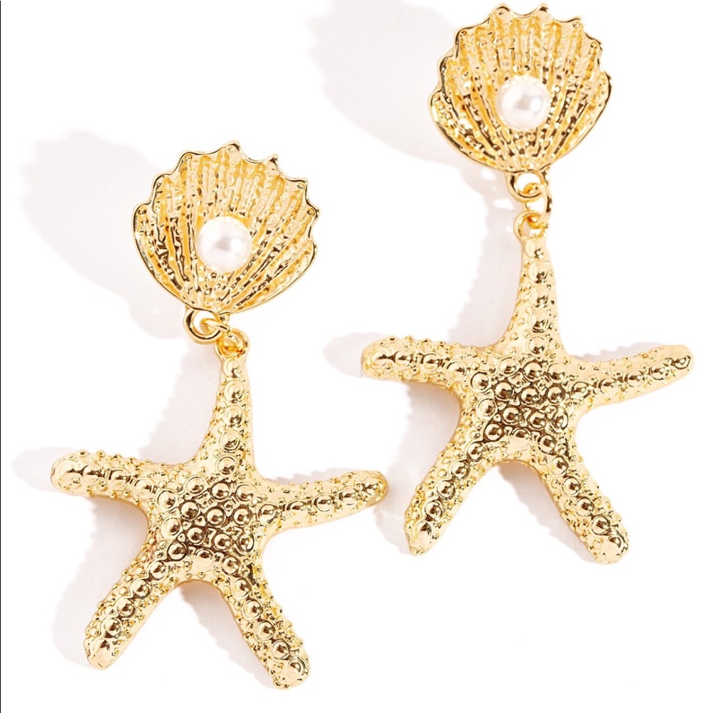 Gold Starfish Earrings